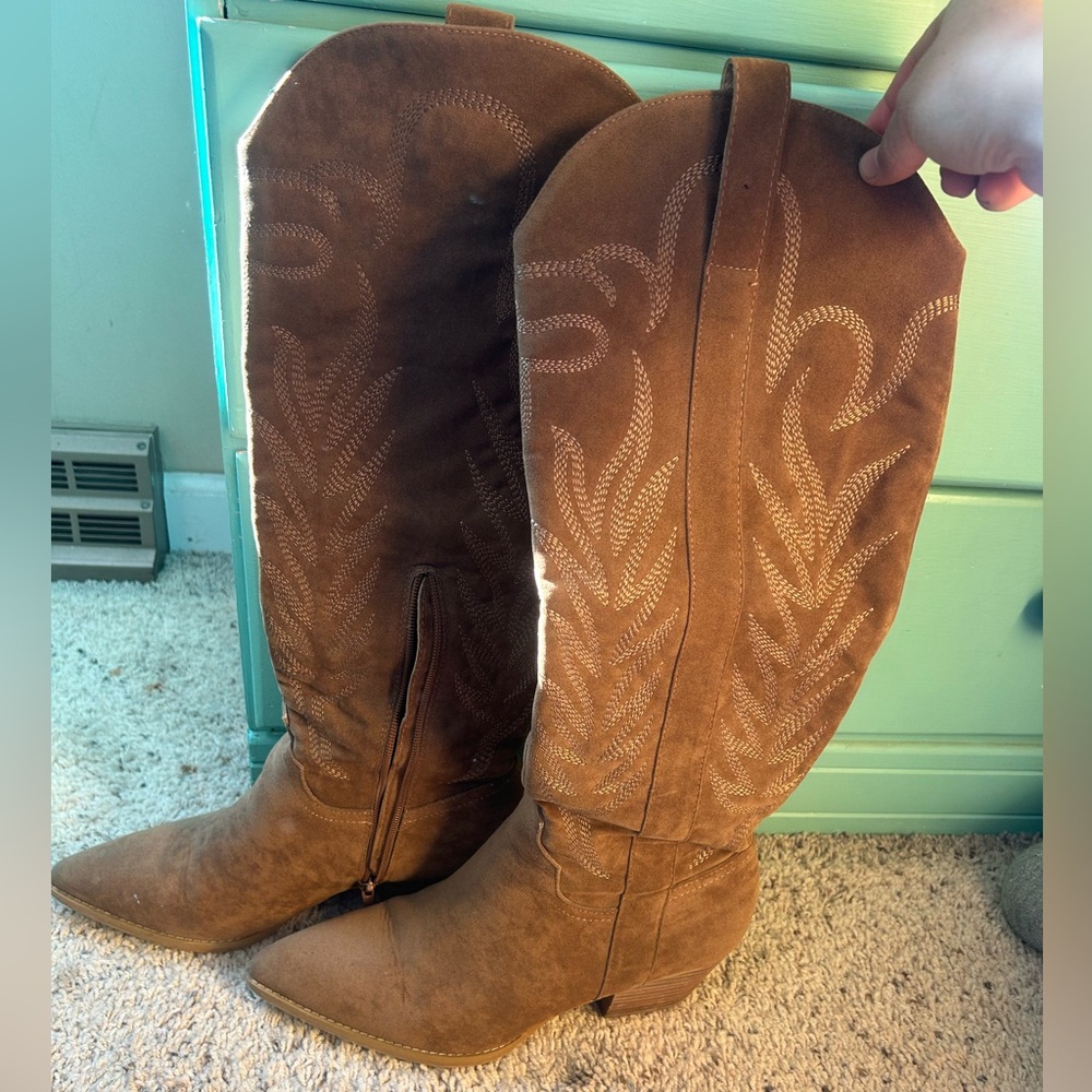 Stylish Tan Over the Knee Boots